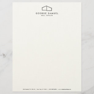 Home Logo Realtor Black & White Custom Letterhead