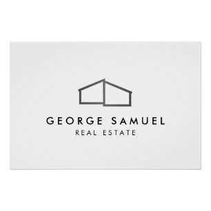 Home Logo Realtor Black & White  Poster
