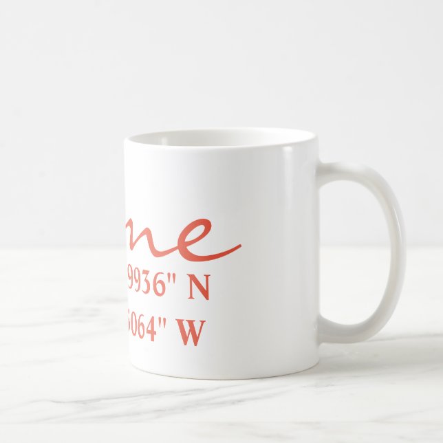 home Longitude Latitude Coordinate  Coffee Mug (Right)