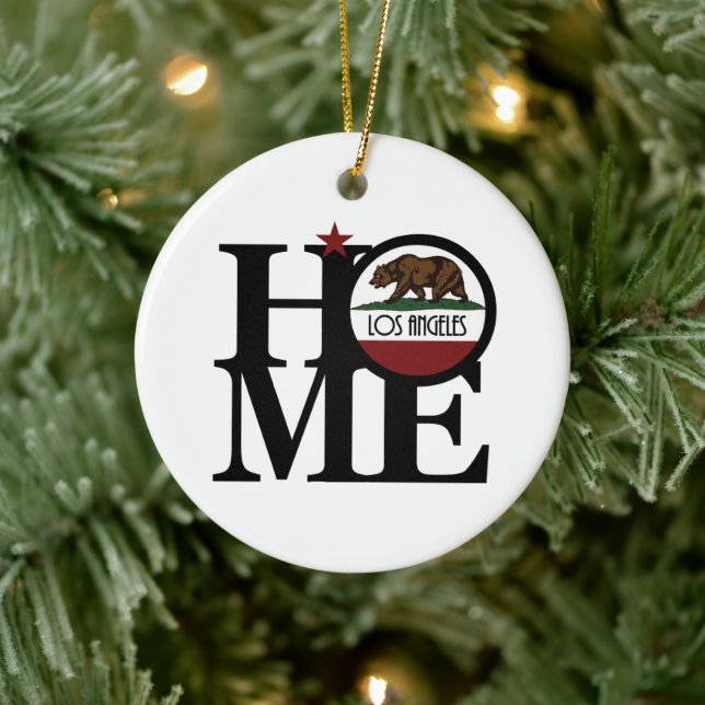 HOME Los Angeles CA  Ceramic Ornament (Tree)