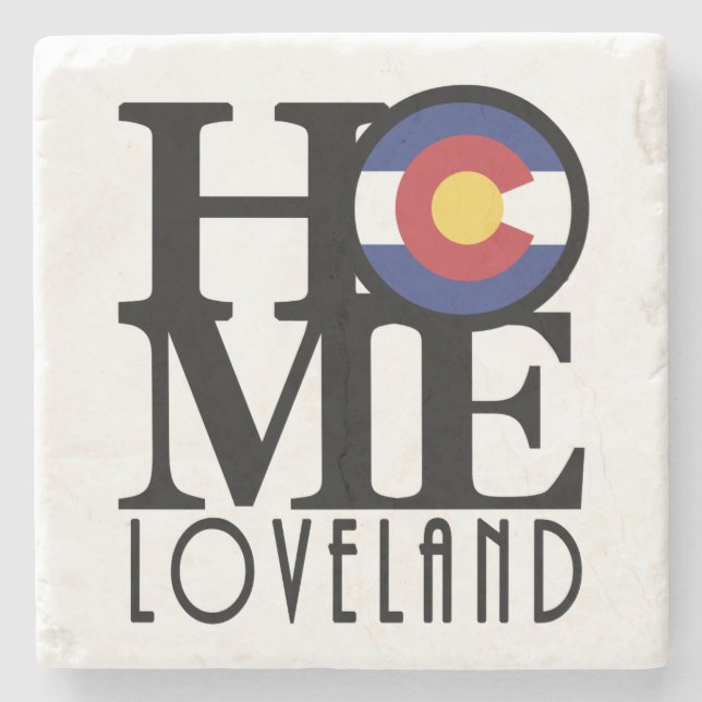 HOME Loveland Colorado Stone Coaster (Front)