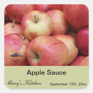 Home made apple sauce jars labels