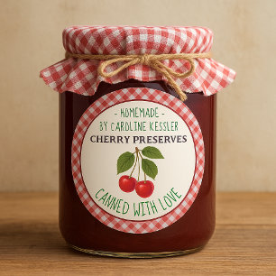 Home Made Cherry Preserves Canning Label Sheet