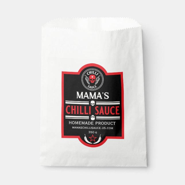 Home Made Chilli Sauce Favour Bag (Front)