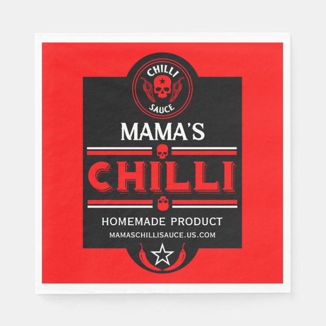 Home Made Chilli Sauce Napkin (Front)