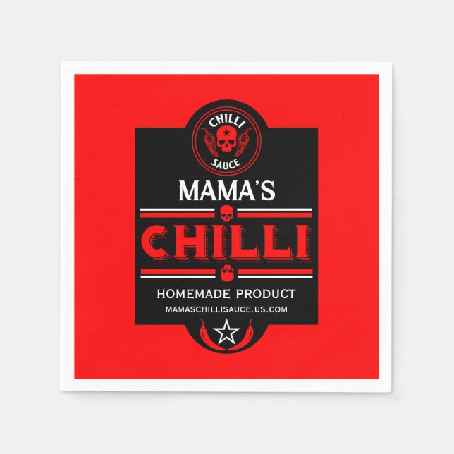 Home Made Chilli Sauce Napkin (Front)