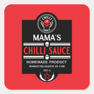 Home Made Chilli Sauce Square Sticker