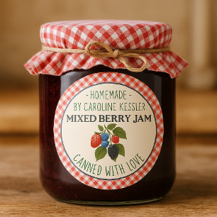 Home Made Mixed Berry Jam Canning Label Sheet