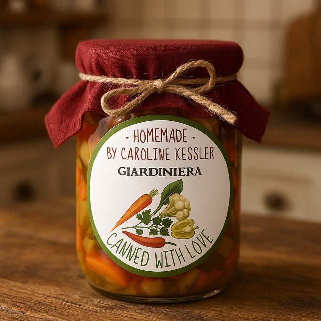 Home Made Pickled Giardiniera Canning Label Sheet (Creator Uploaded)