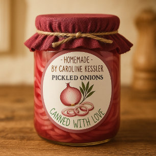 Home Made Pickled Red Onions Canning Label Sheet