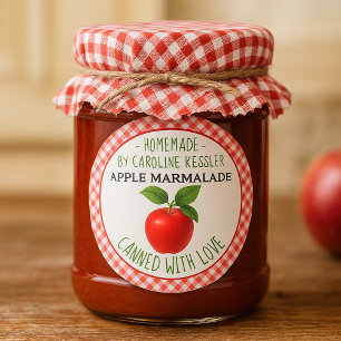Home Made Red Apple Marmalade Canning Label Roll