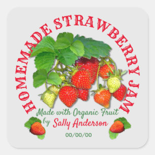 Home Made Strawberry Jam label 