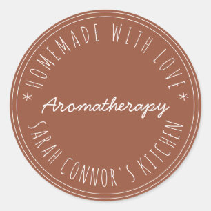 Home made with love Aromatherapy Terracotta Classi Classic Round Sticker