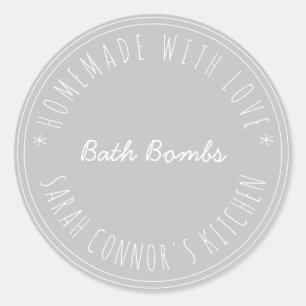 Home made with love Bath Bombs Kraft Spa Classic Round Sticker