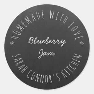 Home made with love Blueberry JamTrendy Hipster Classic Round Sticker