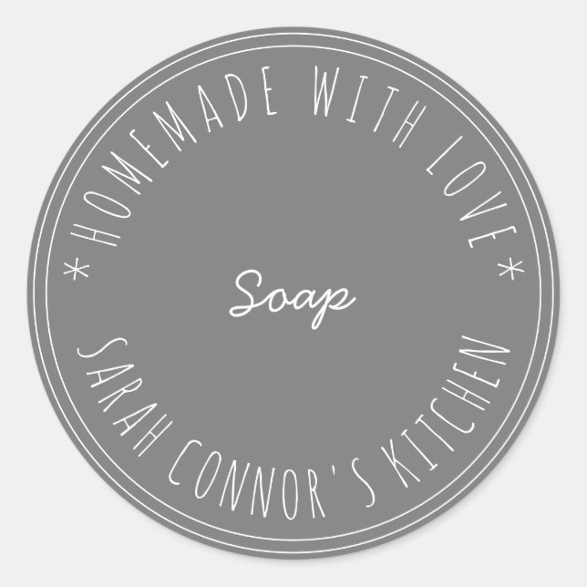 Home made with love Soap Kraft Spa Classic Round Sticker (Front)