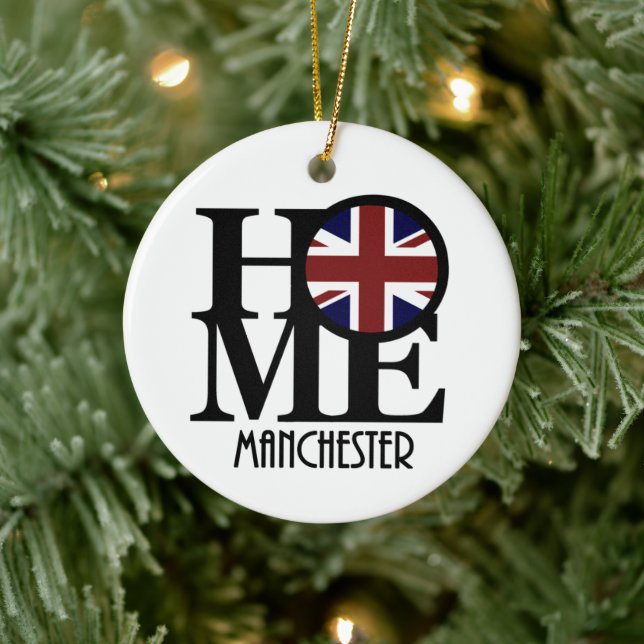 HOME Manchester England Ceramic Ornament (Tree)