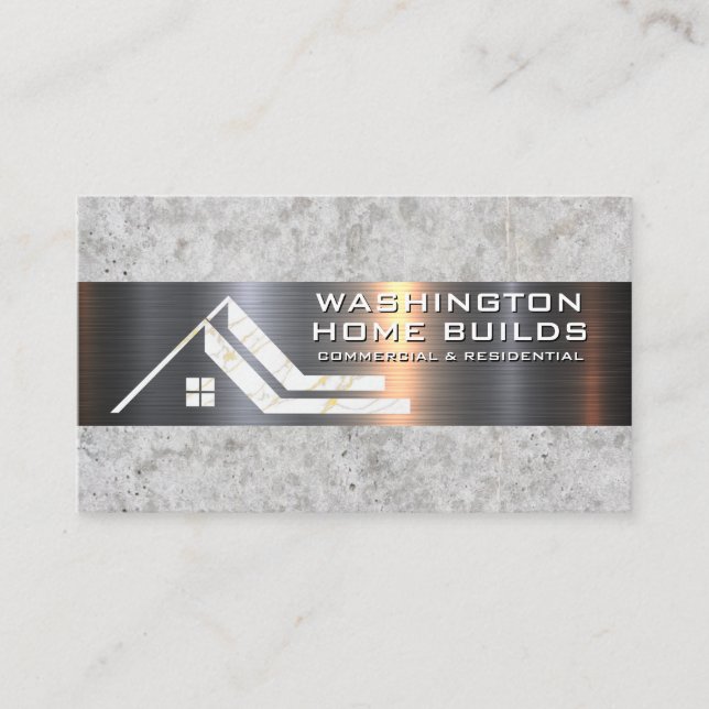 Home Marble Logo | Metal and Stone Business Card (Front)