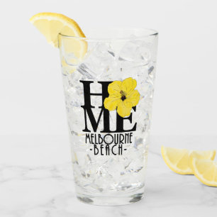 HOME Melbourne Beach Florida Yellow Hibiscus Glass