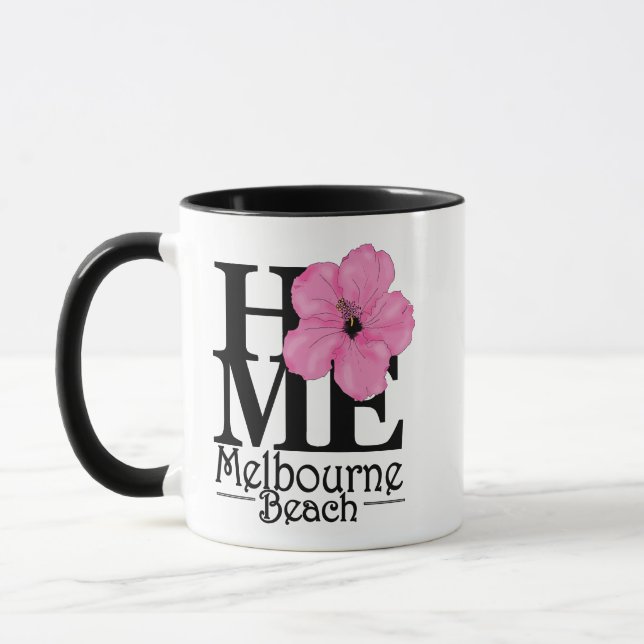 HOME Melbourne Beach Pink Hibiscus 11oz Mug (Left)