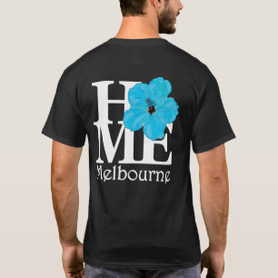 HOME Melbourne Blue Hibiscus (back print) T-Shirt