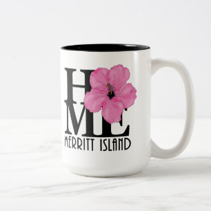 HOME Merritt Island 15oz pink hibiscus Two-Tone Coffee Mug