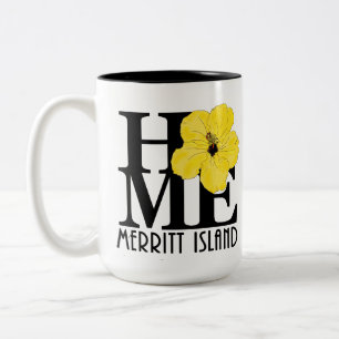 HOME Merritt Island 15oz yellow hibiscus Two-Tone Coffee Mug