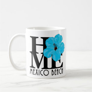 HOME Mexico Beach Florida Blue Hibiscus 11oz Coffee Mug