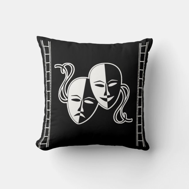 Home Movie Theatre Pillow with Theatrical Faces (Front)
