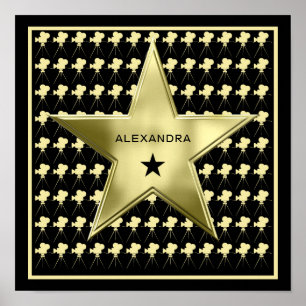 Home Movie Theatre Star Custom Name Poster