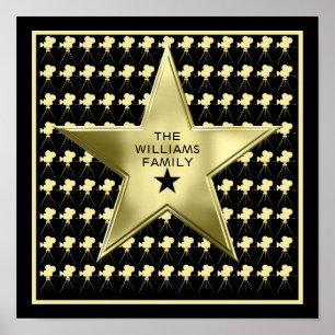 Home Movie Theatre Star FAMILY Custom Name  Poster
