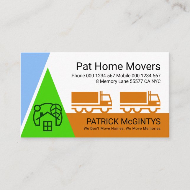 Home Moving Transport Landscape Truck Driver Business Card (Front)