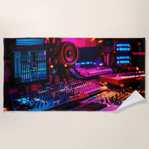Home Music Studio Beach Towel
