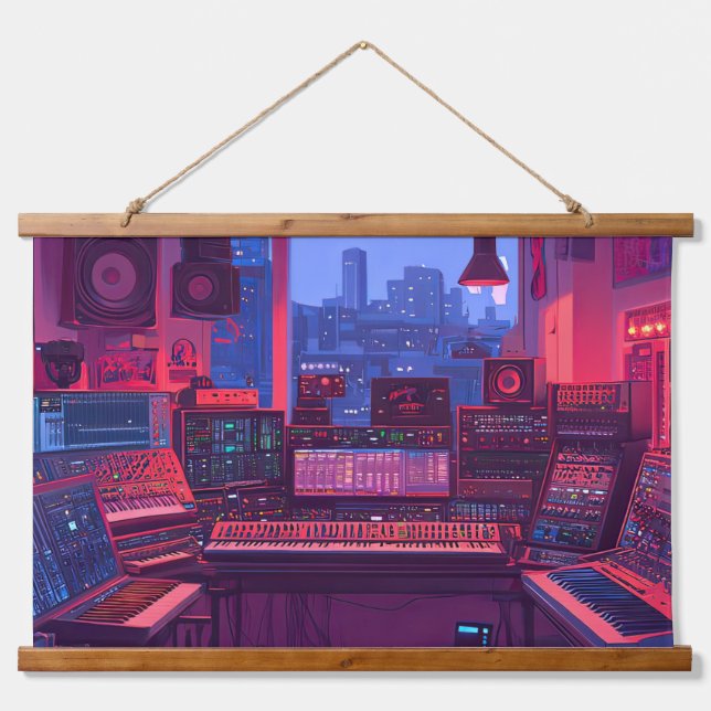 Home Music Studio Hanging Tapestry (Front)