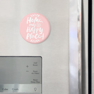 HOME my Happy Place! Cosy Homebody Girly Pink Magnet