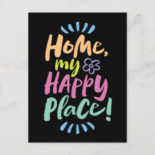HOME my Happy Place! Cosy Homebody - Lettering Holiday Postcard