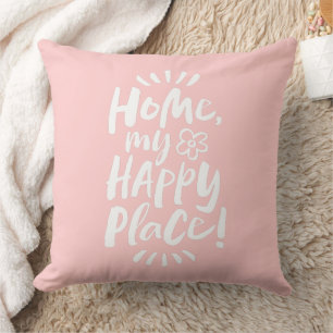 HOME my Happy Place! Home Body Cosy - Pale Pink Cushion