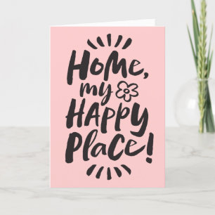 HOME my Happy Place!  Homebody - Chic Pink Holiday Card