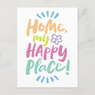 HOME my Happy Place!  Shelter in Place - Homebody Holiday Postcard