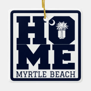 HOME Myrtle Beach South Carolina Flag Souvenir Ceramic Ornament