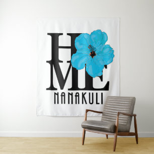 HOME Nanakuli Blue Hibiscus Tapestry