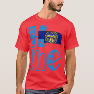 Home Nebraska in Art Block Letters  T-Shirt