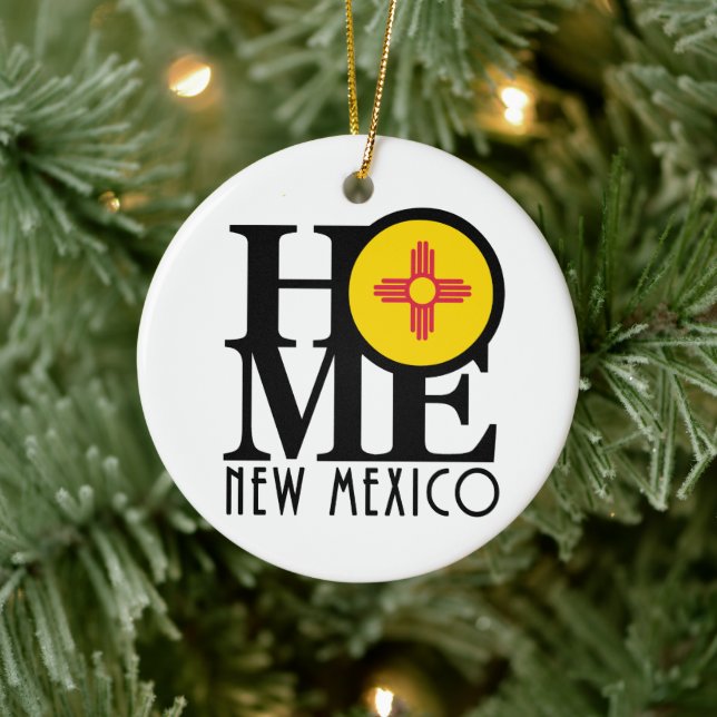 HOME New Mexico Ceramic Ornament (Tree)