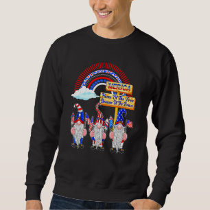 Home Of Free Because Of Brave 4th July Merica Gnom Sweatshirt