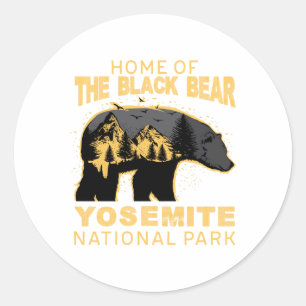 Home Of The Black Bear Yosemite National Park Classic Round Sticker