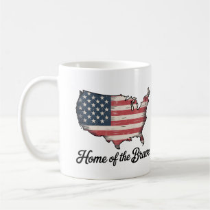 Home of the Brave 4th of July Patriotic Coffee Mug