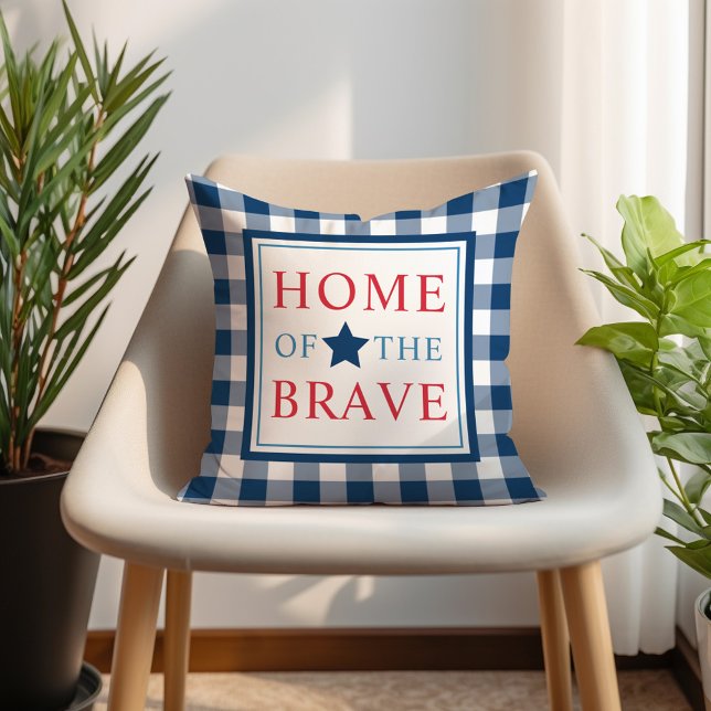 Home of the Brave Blue Patriotic America Cushion (Creator Uploaded)