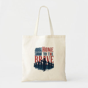 Home of the Brave Salute Tee Tote Bag