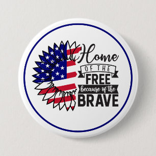 Home of the Free: A Patriotic Bloom 7.5 Cm Round Badge