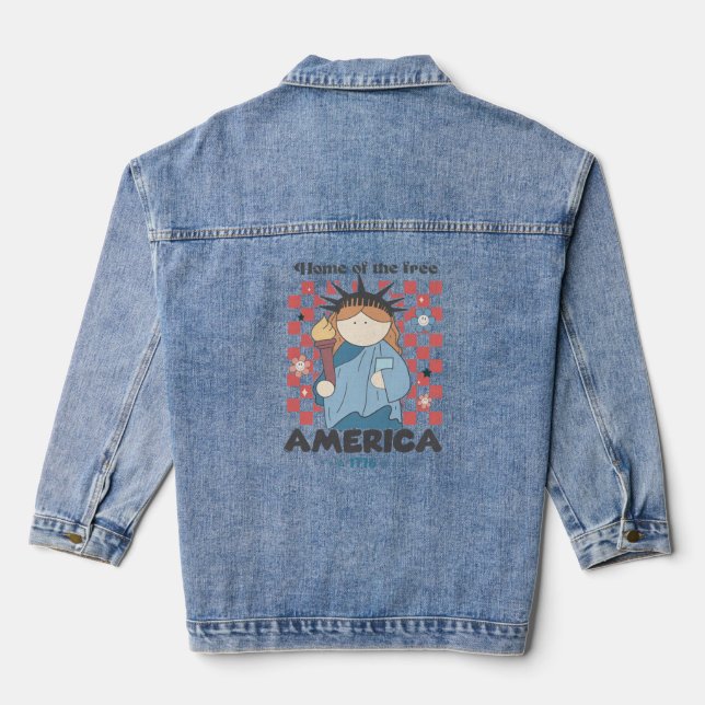 Home of the free America Denim Jacket (Back)